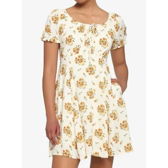 Sunflower Puff Sleeve Dress (Med) - Picture 1 of 9